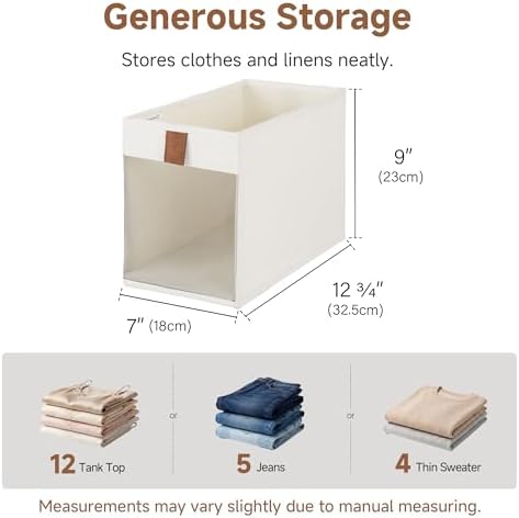 StorageWorks Narrow Storage Bins with Mesh Front Window, Beige, 3-Pack - Image 2