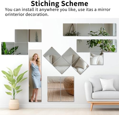 Unbreakable Kids Mirror Tiles for Wall Decor, 4 PCS 16 x 12 Inches Toddler Mirror Full Length, Stick on Classroom Small Plastic Baby Mirrors, Shatterproof Home Gym Acrylic Door Mirrors for Bedroom - Image 5