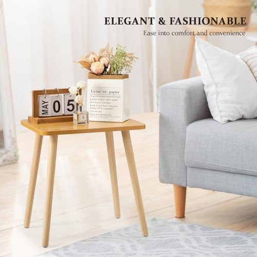 FORAOFUR Side Table, Modern Small End Table, Wood Nightstand for Living Room, Bedroom and Balcony, Rectangular Accent Table Home Decor, Easy Assembly, Natural - Image 5