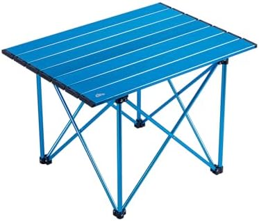 iClimb Ultralight Compact Camping Folding Table (Reinforced Blue - L) by iClimb