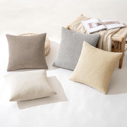 MIULEE Neutral Harmony Decorative Pillow Covers 18x18 Inch Set of 4 - Image 4