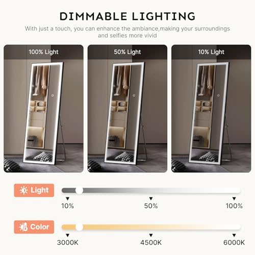 Kosmonia 56"x18" LED Full Length Mirror with Lights - Image 3