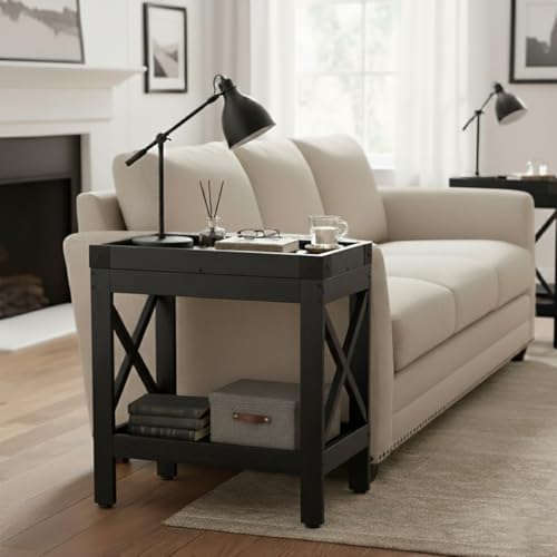 Narrow Side Table, End Table,Sofa Side Table, End Table Nightstand for Bedroom, Living Room, Small Spaces - Image 2