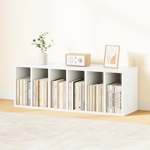 IOTXY DIY Modular Cubby Bookcase - Stackable 6-Cube Open Bookshelf, White - Image 2