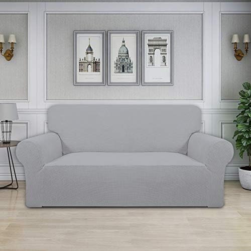 Easy-Going Stretch Oversized Loveseat Couch Covers Washable Silver Gray - Image 2