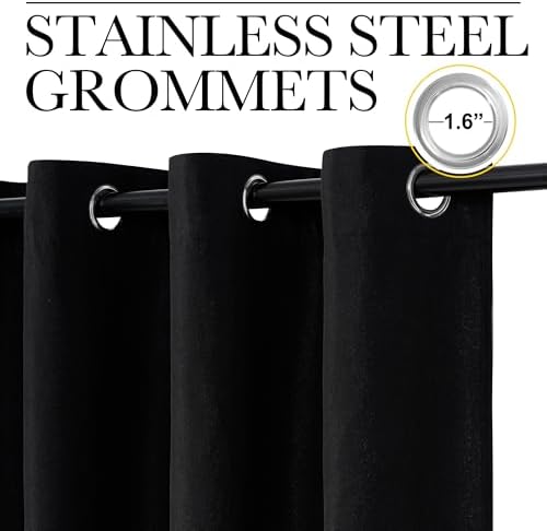 NICETOWN 100% Black Out Curtain for Patio Sliding Door, W100 x L108 in - Image 2