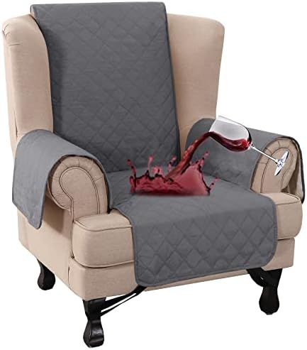 Turquoize 100% Waterproof Wing Chair Cover Wing Armchair Slipcovers, Gray by Turquoize