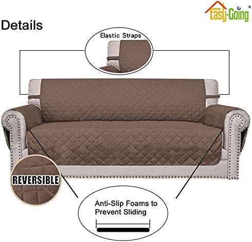 Easy-Going Reversible Couch Cover, Oversized Chair, Brown/Brown - Image 3