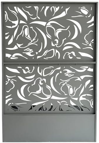 Oakland Living 6 ft. X 4 ft. Grey Freestanding Metal Privacy Screen Room Divider with Flower Box - Image 4