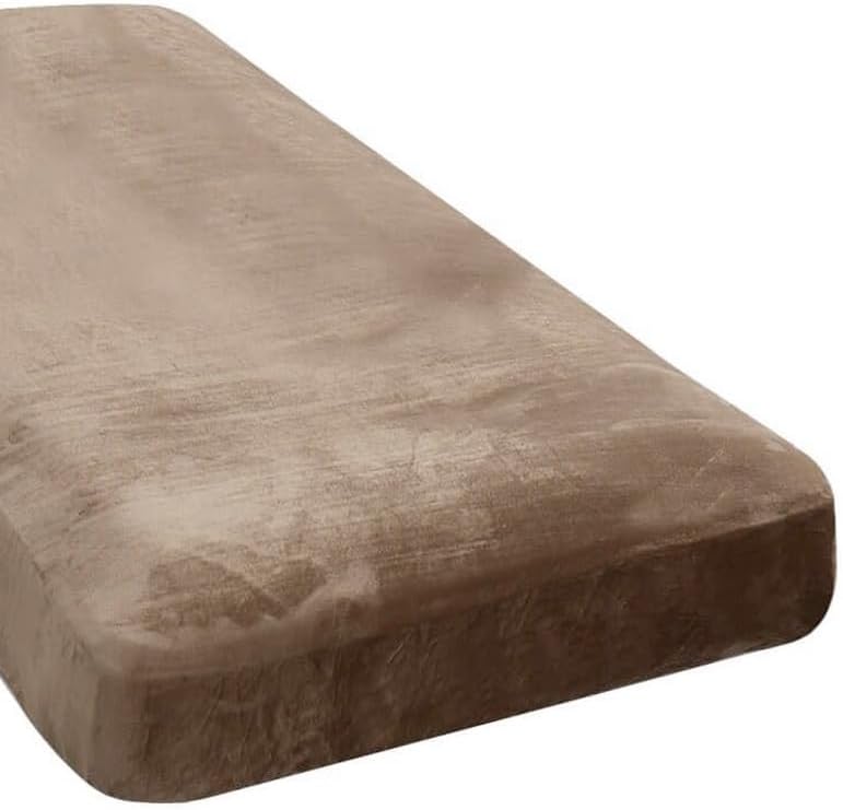 H.VERSAILTEX Velvet Stretch Individual Chaise Cover Sectional Couch Covers for L Shaped Sofa Both Left/Right Furniture Protector Seat Cushion Sofa Cover (1 Piece Chaise Cover, Camel) by HVERSAILTEX