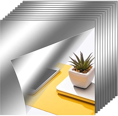 Zonon 10 Pieces Flexible Mirror Sheets Self Adhesive,6 X 6 Inches by Zonon