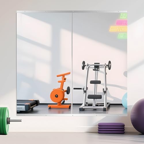 Home Gym Mirror for Wall, 55" x 30" x 2PCS Frameless Full Length Mirror - Image 4