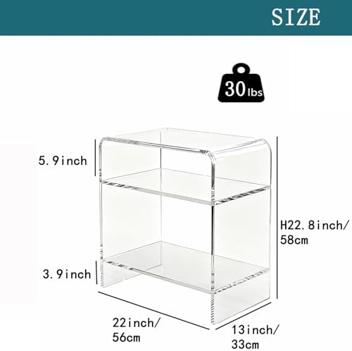 Acrylic End Table/Nightstand,23" H Sleek and Durable Bedside Storage. Ideal for Bedrooms, Living Rooms, and Modern Interiors.A Perfect Choice as a Bedside Table or Sofa Side Piece. (3 Tier) - Image 3