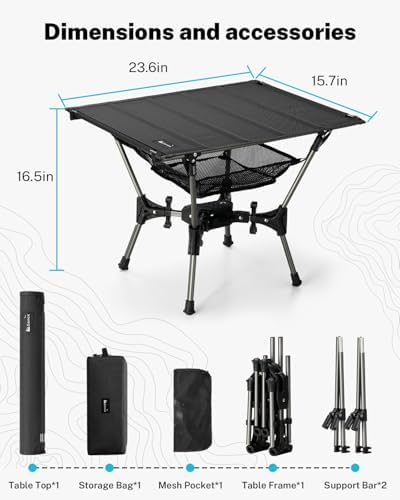 Gonex Portable Camping Table, Lightweight Foldable Camp Side Table - Image 3