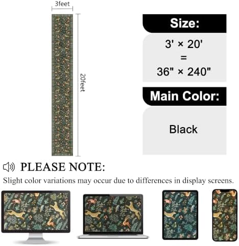 DUKINO 3x20 Washable Runner Rug, Non Slip Animal Hallway Runner Rug, Black - Image 2