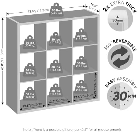 Furinno Cubic Extra Thick 9-Cube Closet Organizers and Storage, Sage Green - Image 2