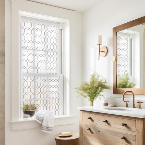 DKTIE Moroccan Lattice Window Privacy Film Stained Glass 17.7in X 118.1in - Image 3