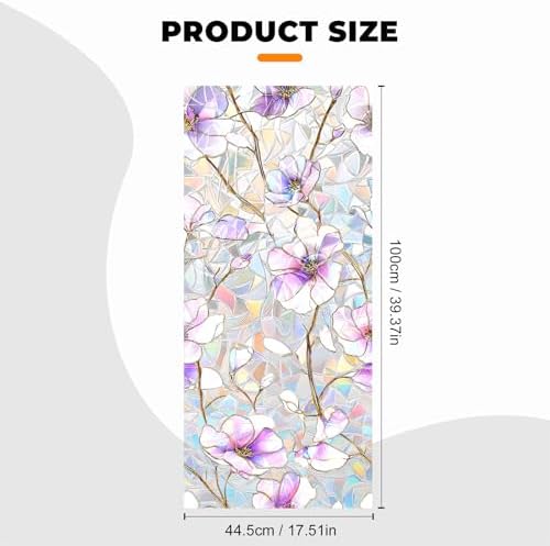 Window Privacy Film Frosted Glass Window Sticker Window Film Static Glass Cling Tint Non-Adhesive for Home Door Decorative Frosting Cover 17.5 X 78.7 inch - Image 5