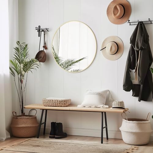 WallBeyond 24 inch Round Mirror Gold Circle Wall Mirror for Bathroom with Metal Framed, Round Wall Mirror for Wall Decor, Vanity, Entryway Living Room - Image 4