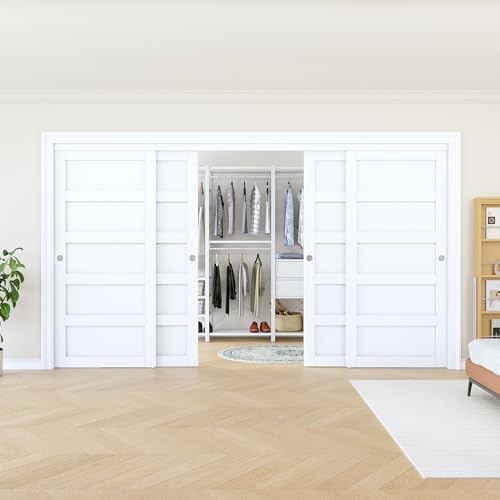 Sliding Closet Door 144"x80", 5 Panel Interior Door, Need to Assemble by AINLARRY