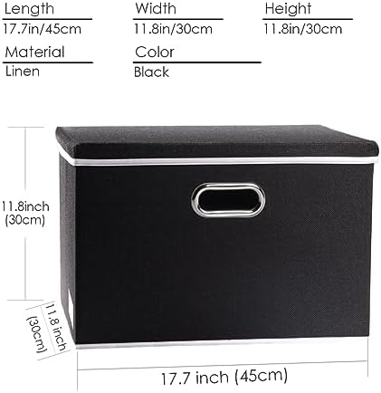 PRANDOM Large Foldable Storage Boxes with Lids [5-Pack] Organizer Containers Baskets Cube with Cover for Home Bedroom Closet Office Black17.7x11.8x11.8 For 6+ Year Old Boys and Girls - Image 6