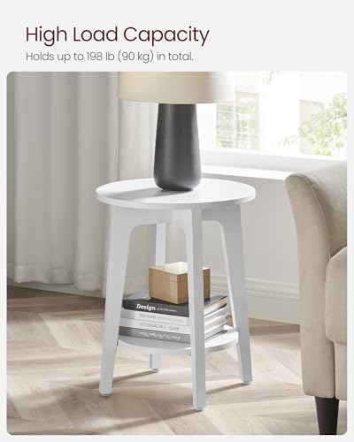 VASAGLE Round Side Table with Lower Shelf, End Table for Small Spaces - Image 6