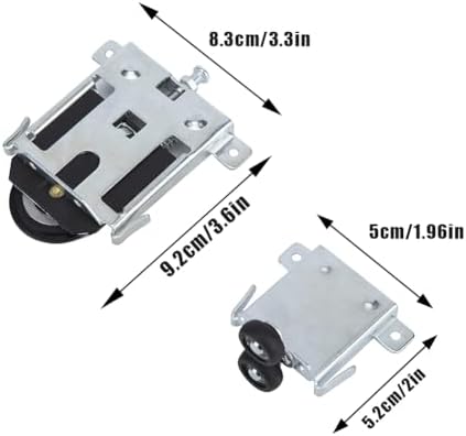 Mirror Door Roller Assembly, Steel Housing Ball Bearings Concave Edge Plastic Wheel Sliding Wardrobe Slide Cabinet Parts Closet Convex Wheel Pulley Roller Replacement Accessories Bottom Mount Hardware - Image 7