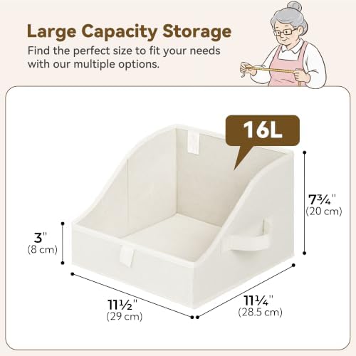 GRANNY SAYS Trapezoid Closet Storage Bins, Small, Pearl White, 3-Pack - Image 6