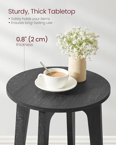 VASAGLE Round Side Table with Lower Shelf, End Table for Small Spaces - Image 5