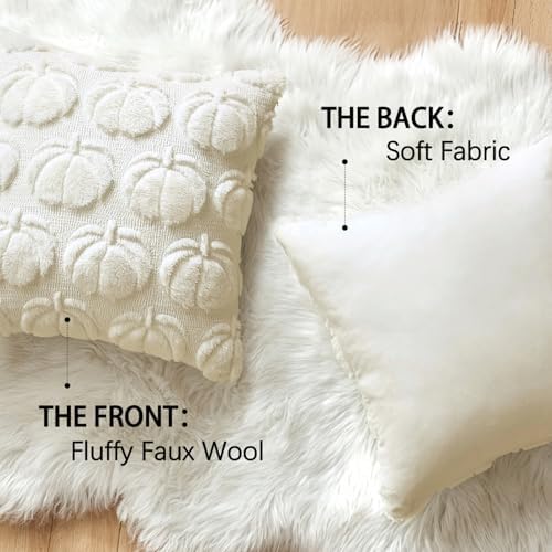 MIULEE Fall Pillow Covers Pumpkin Fall Decor 20x20 Cream White - Image 5