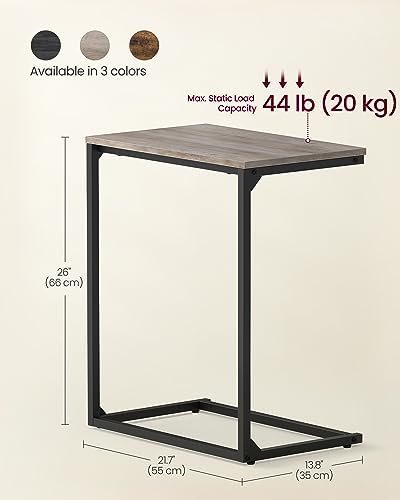 VASAGLE C Shape End Table for Couch or Sofa, Industrial Small Side Table - Image 3