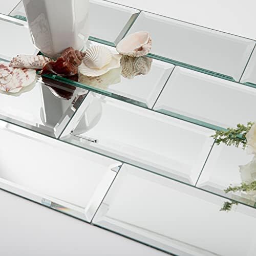 Lovdeco Mirror Peel and Stick Tile, Beveled Subway Mirror Backsplash 3x6 Inch for Kitchen Bathroom Wall (40 Pcs, 5 SQ.FT.) by Lovdeco