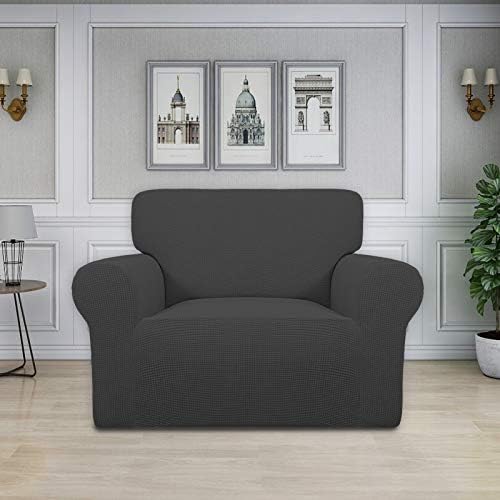 Easy-Going Stretch Oversized Chair Slipcover with Arm Washable Dark Gray - Image 2