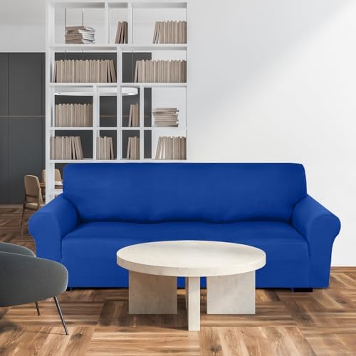 Peryiter 3 Pcs Couch and Loveseat Sofa Covers,Blue,Milk Silk - Image 7