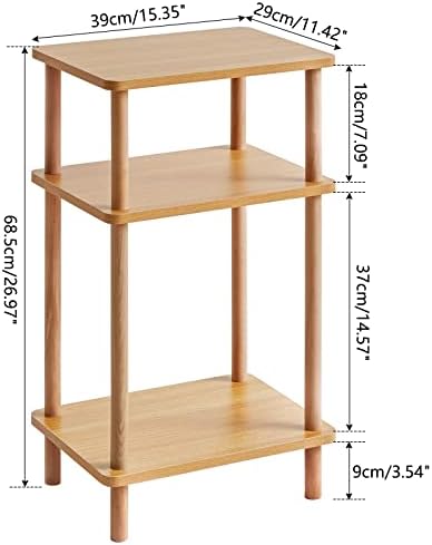 IBUYKE 3-Tier Side Table, Wood End Table, Natural UWST003N - Image 3