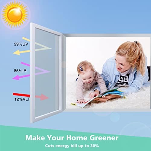 Volcanics One Way Window Privacy Film Sun Blocking Window Tinting Film for Home Heat Control Mirror Tint Film Static Cling Reflective Solar Window Film 17.5 x 78.7 Inches, Silver - Image 4