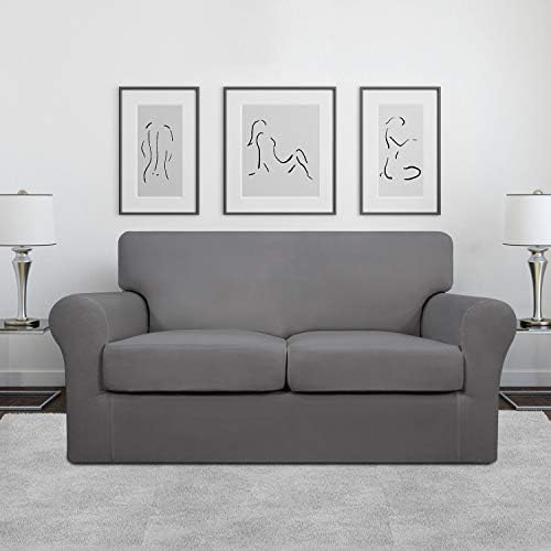 Easy-Going 3 Pieces Stretch Loveseat Couch Cover for 2 Cushion Washable - Image 2