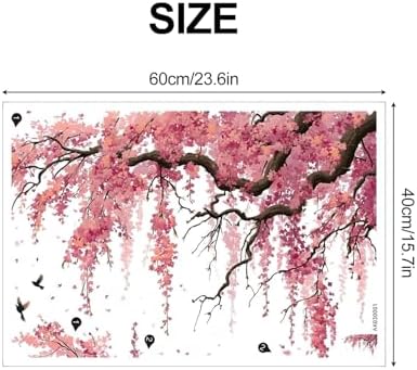 ANNA QUEEN Pink Sakura Tree Branch Wall Decals | Peel and Stick Cherry Blossom Wall Stickers – Removable Watercolor Floral Vinyl Wall Art for Bedroom, Living Room, Office & Window Décor - Image 2