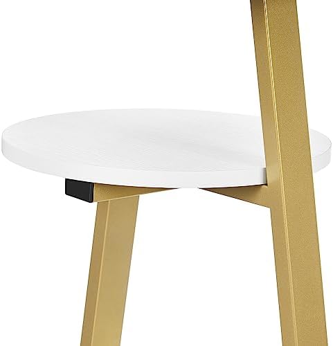 BEWISHOME Round End Table Side Table, White Gold, KTZ41M - Image 6