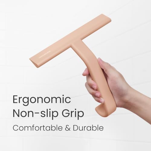 dancemoon JustHang Shower Squeegee with Built-in Hook, 10-Inch Terracotta - Image 6
