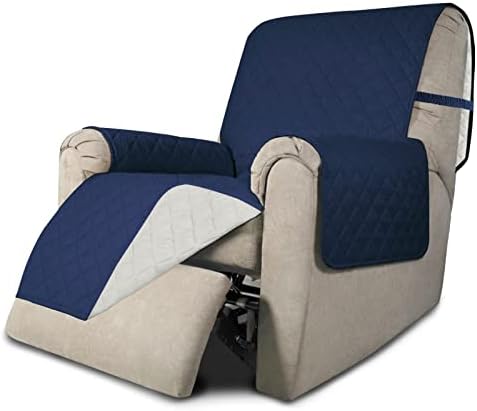 Easy-Going Reversible Couch Cover, Recliner 22 in, Navy/Ivory by Easy-Going