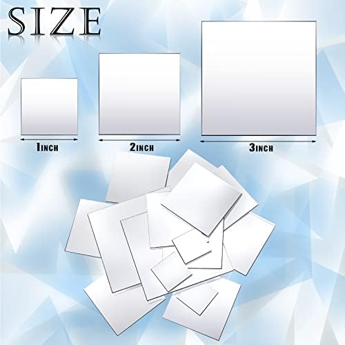 Jetec 50 Pcs Mini Size Square Mirror Adhesive, 1 x 1/2 x 2/3 x 3 Inch - Image 2