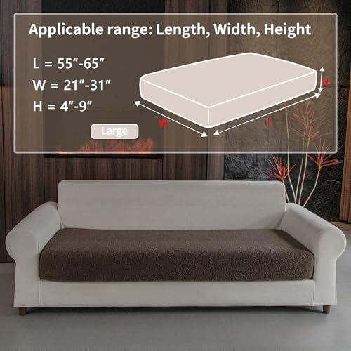 OHSIO Couch Cushion Covers for Sectional Sofa, Stretch Soft Sofa Slipcovers - Image 2