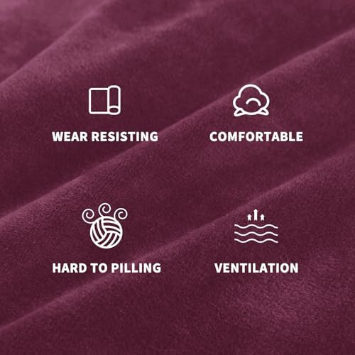 MAXIJIN Velvet Ottoman Cover Rectangular Stretch Square Ottoman Covers Slipcover Rectangle Washable Foot Stool Cover Thick Storage Protector with Elastic Bottom (Ottoman Large, Wine Red) - Image 5
