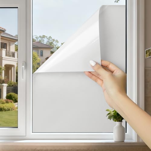 Window Privacy, Removable Glass Door Privacy Film, Suitable for Bathrooms, Offices, Static Cling Decorative Film, Reusable Window Stickers (White, 29.6 x 78.7 inch) - Image 5