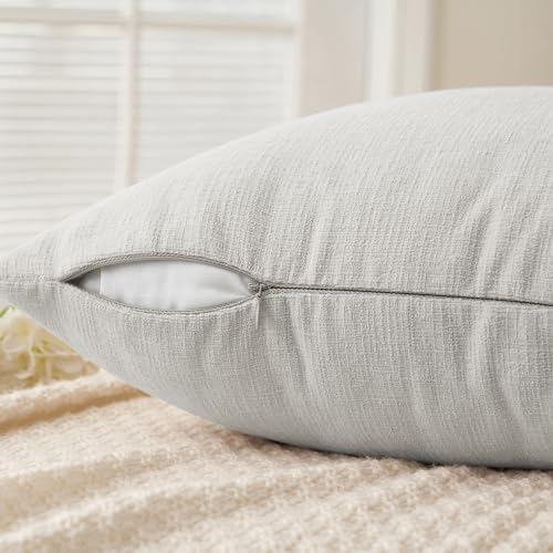 MIULEE Light Grey Chenille Couch Throw Pillow Covers, 18x18 - Image 3