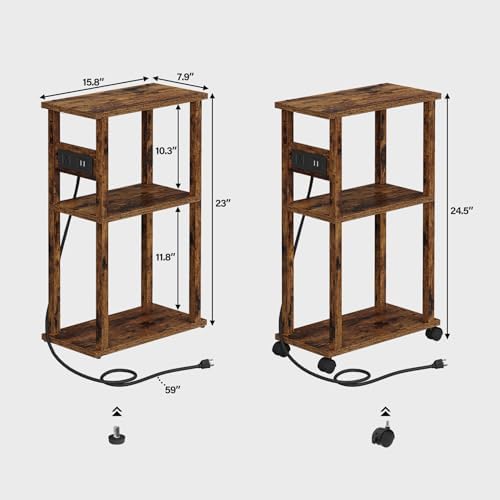 TUTOTAK Small Narrow Side Table, Set of 2 Skinny End Table - Image 3
