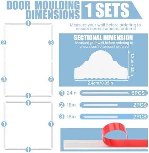Colingmill 1 Set Peel and Stick Door Moulding, Elegant, 24"x36"+24"x24" - Image 2
