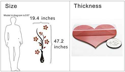 3D Vase Wall Murals for Living Room Bedroom Sofa Backdrop TV Background, Originality Stickers Gift, DIY Wall Decal Decor (Red, 47 X 18 Inches) - Image 6