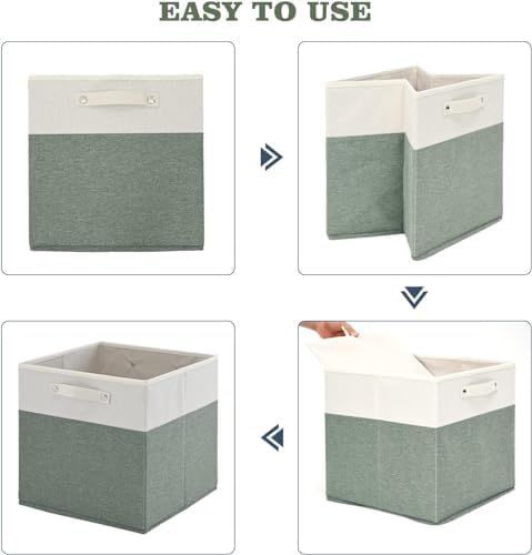 FinishingBo 13x13x13 Storage Cube Bins 6 Pack, Cube Shelf Baskets - Image 4